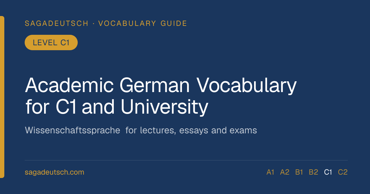 Academic German Vocabulary for C1 and University
