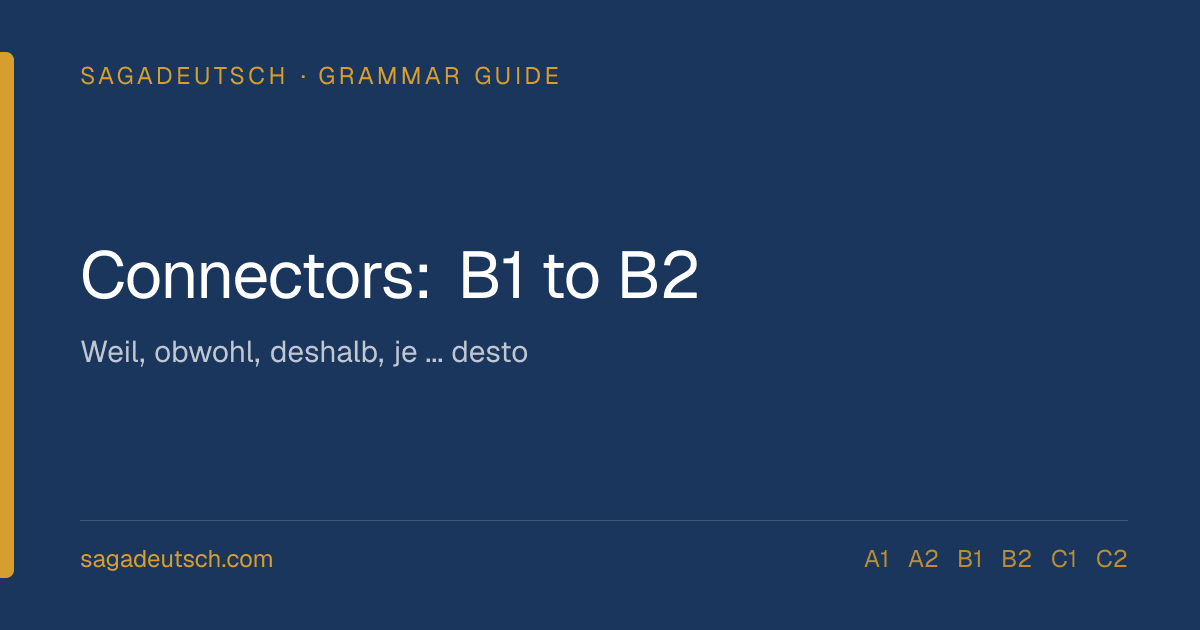 German Connectors: Level Up From B1 to B2 (Konnektoren)