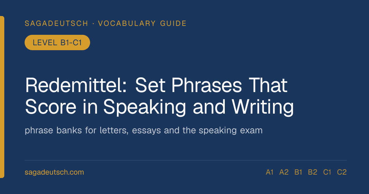 German Redemittel: Set Phrases That Score in Speaking and Writing