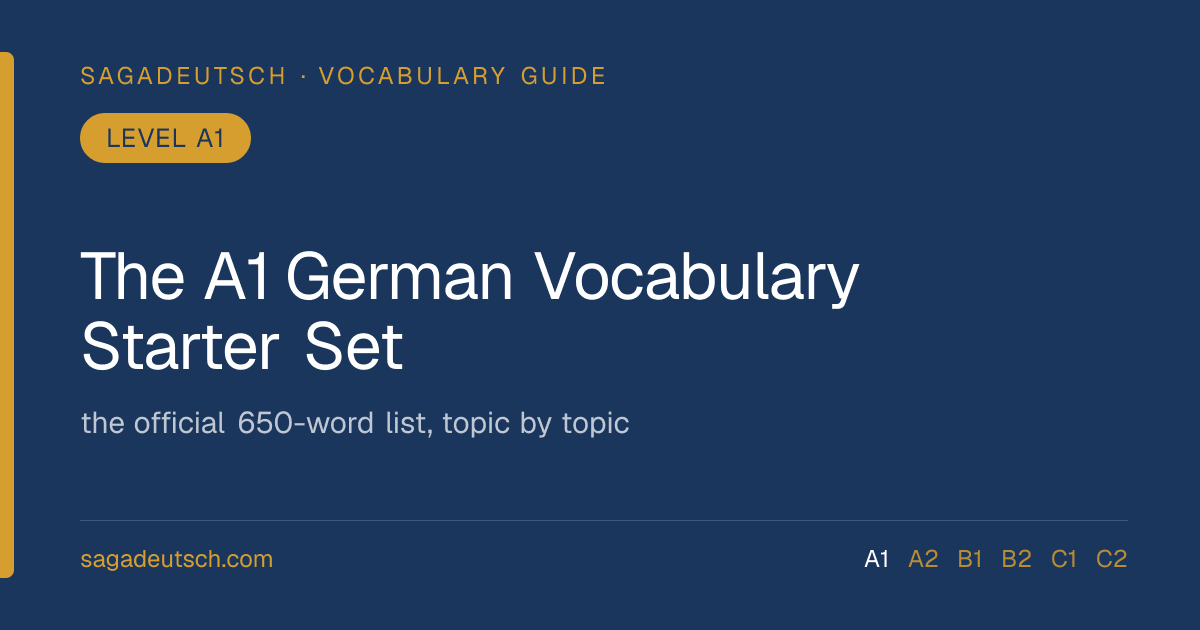 The A1 German Vocabulary Starter Set for the Goethe Exam