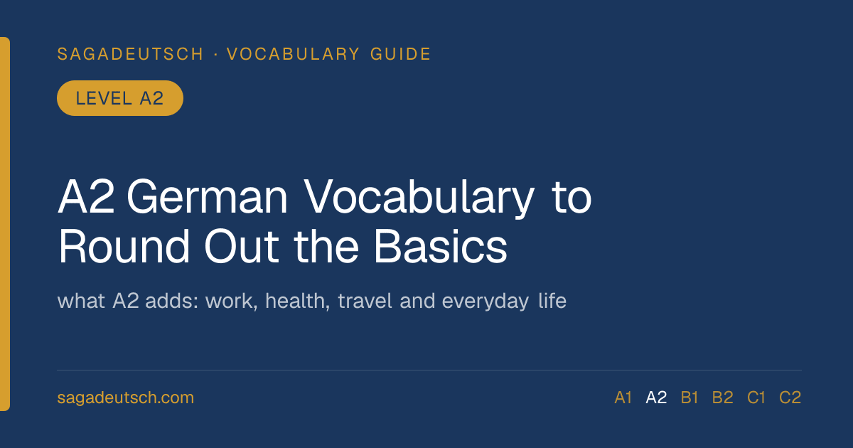 A2 German Vocabulary to Round Out the Basics