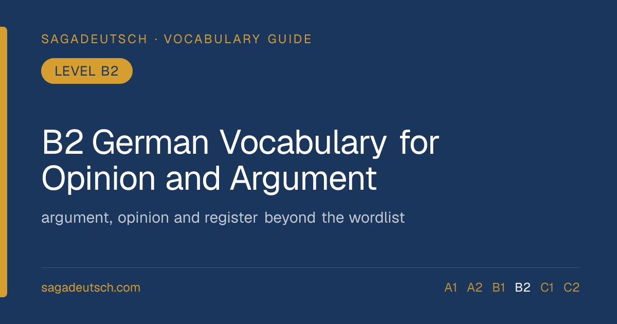 B2 German Vocabulary for Opinion and Argument