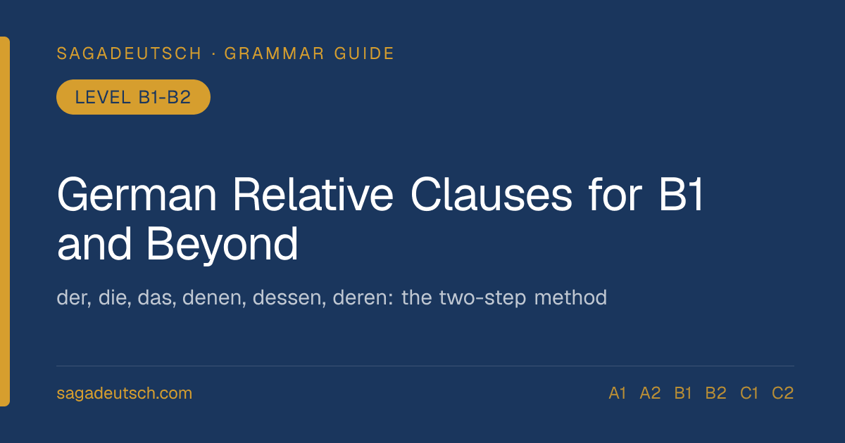 German Relative Clauses for B1 and Beyond
